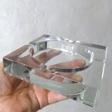 Vintage glass and leather ashtray box