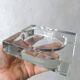 Vintage glass and leather ashtray box
