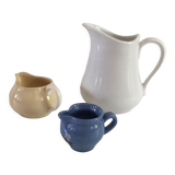 Set of 3 vintage pastels ceramic pitchers