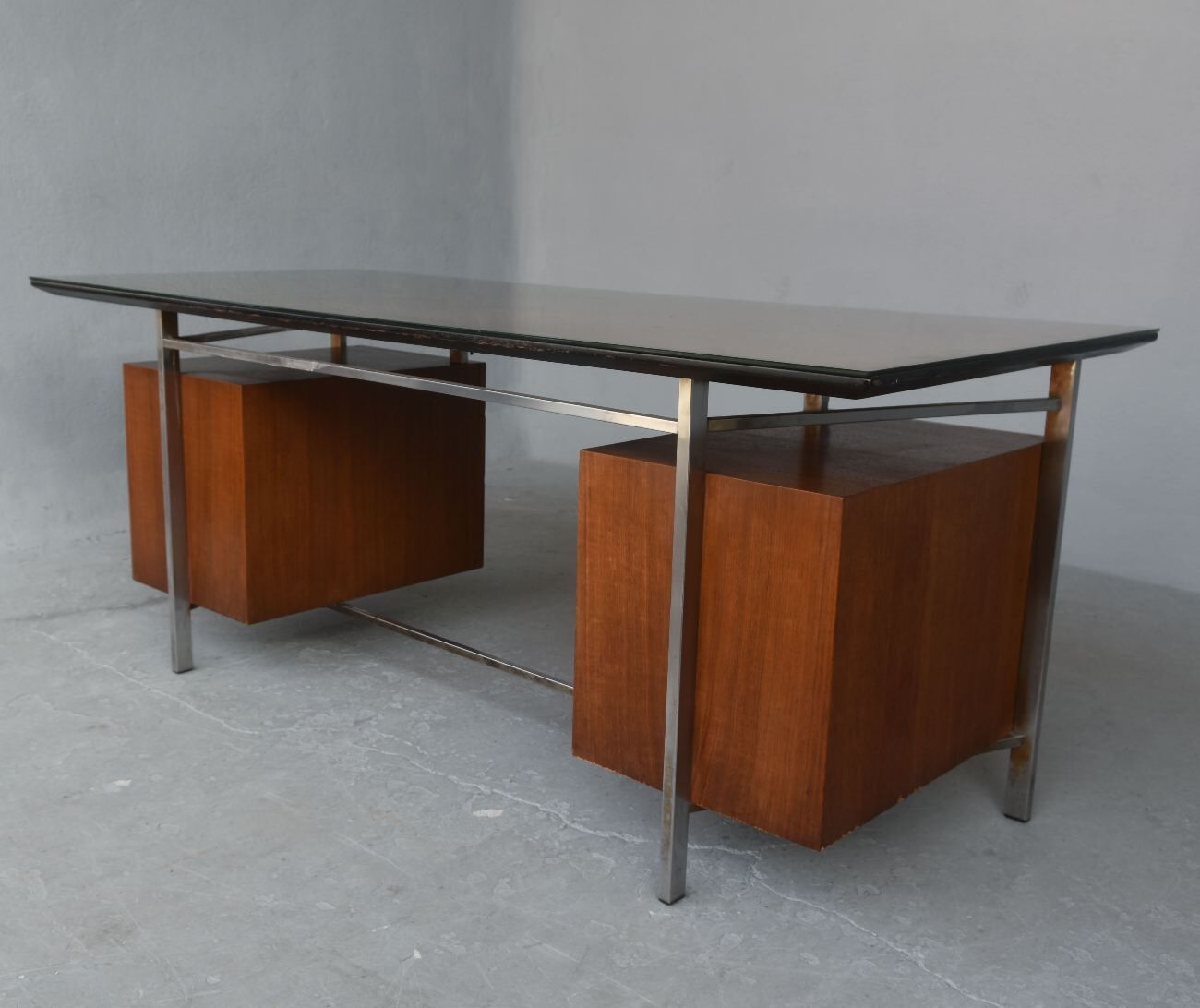 Desk rosewood and chrome 1960s