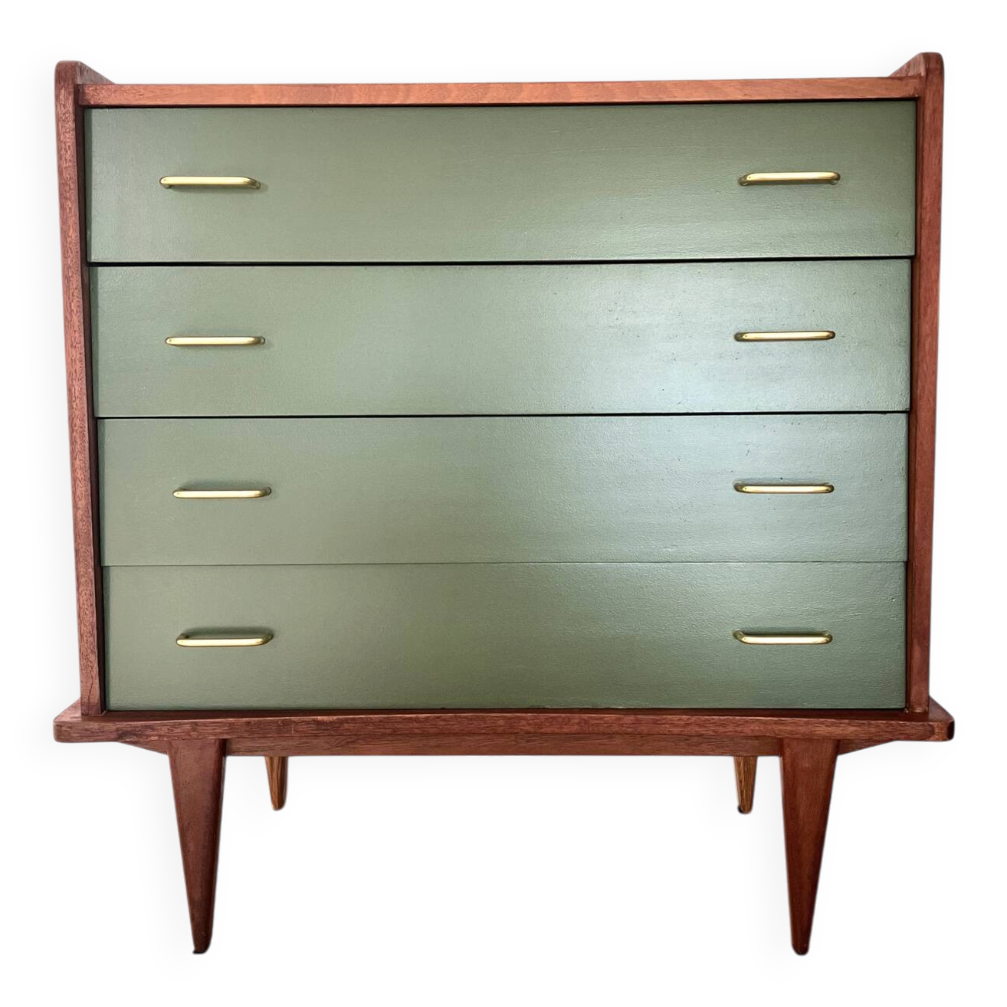 Compass leg chest of drawers in fig tree green