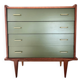 Compass leg chest of drawers in fig tree green