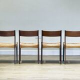 Danish chairs in teak and paper cord by Poul Volther (1960)