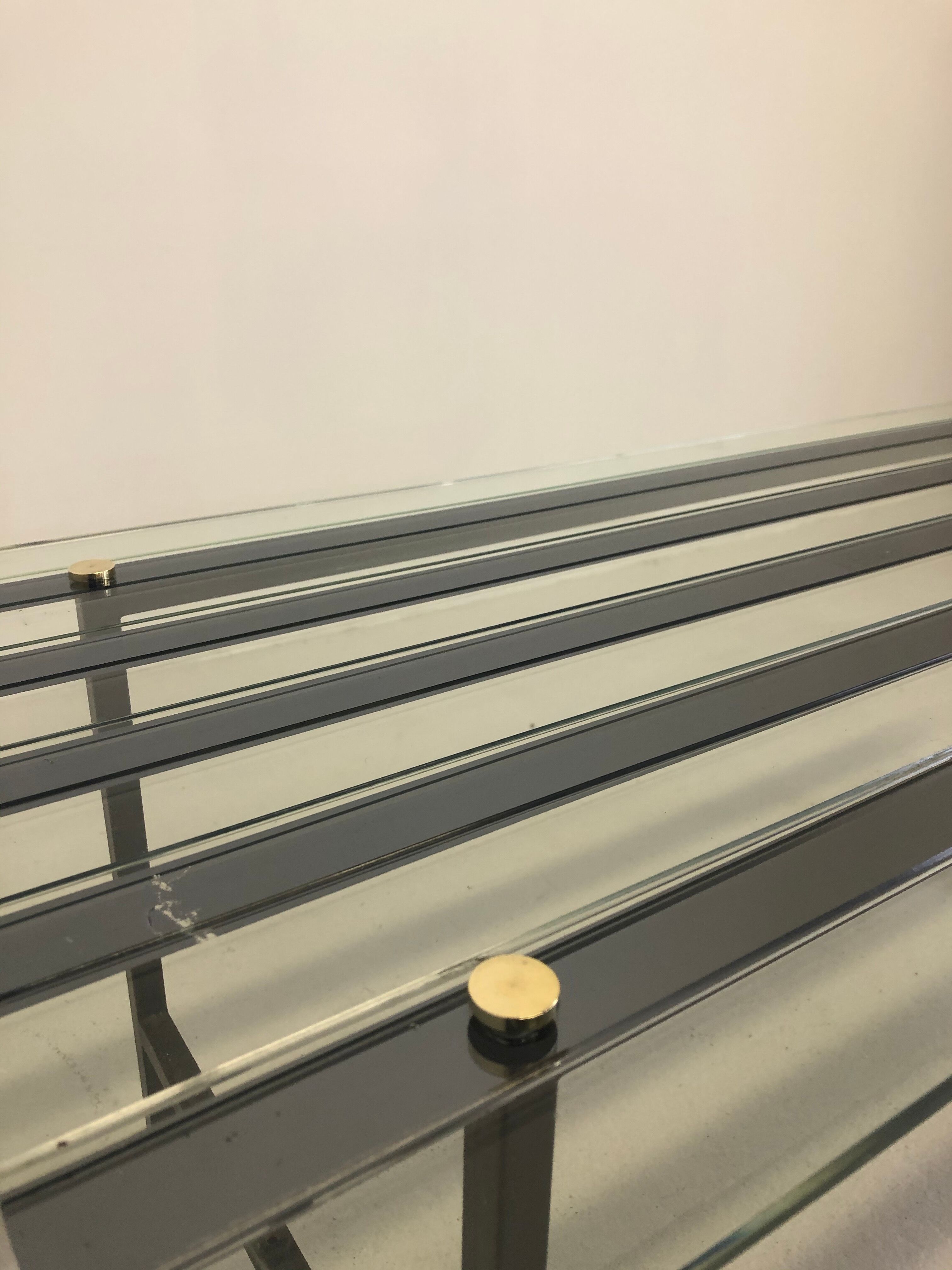 Glass and steel coffee table 1950