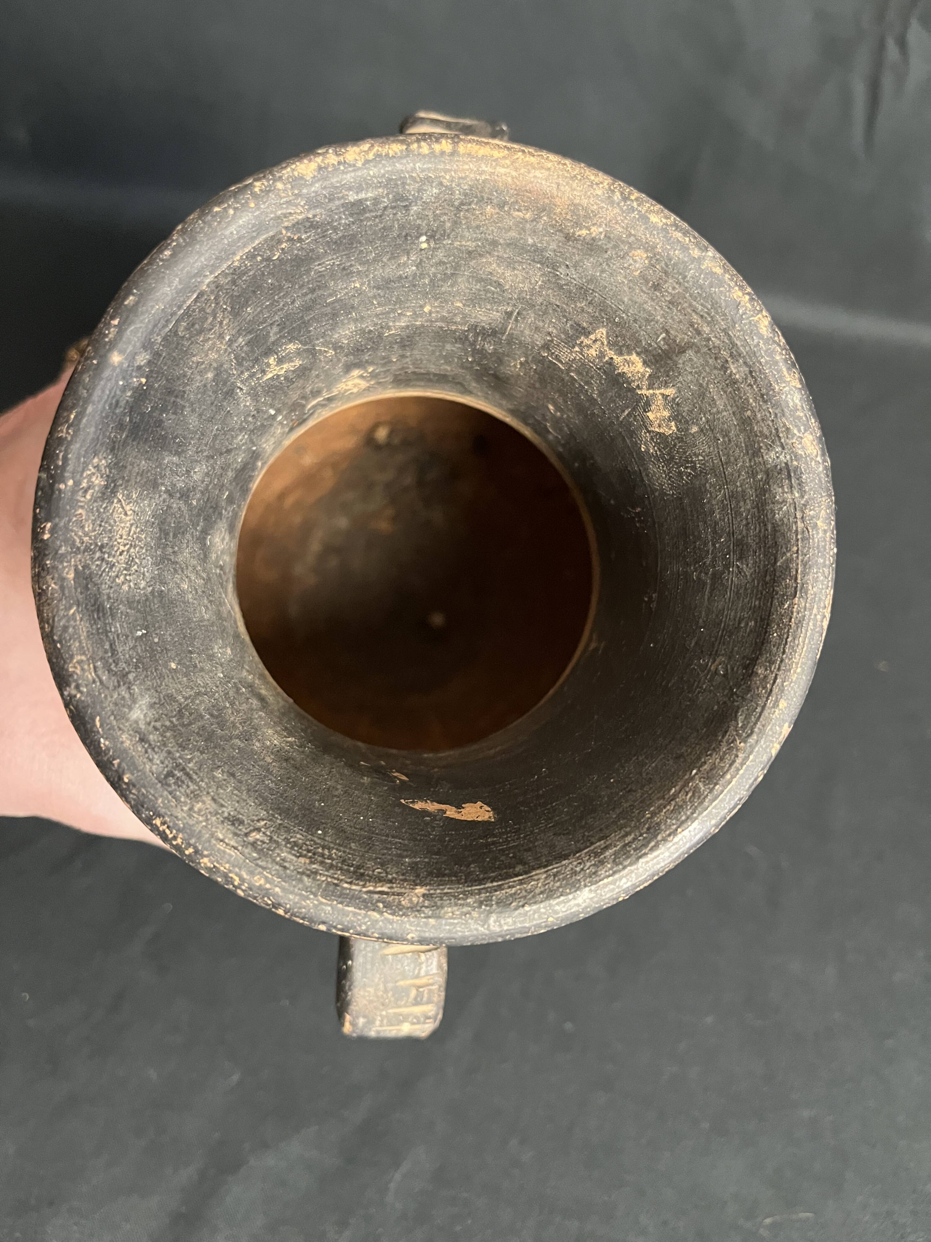 Vintage, brown terracotta vase circa 1970