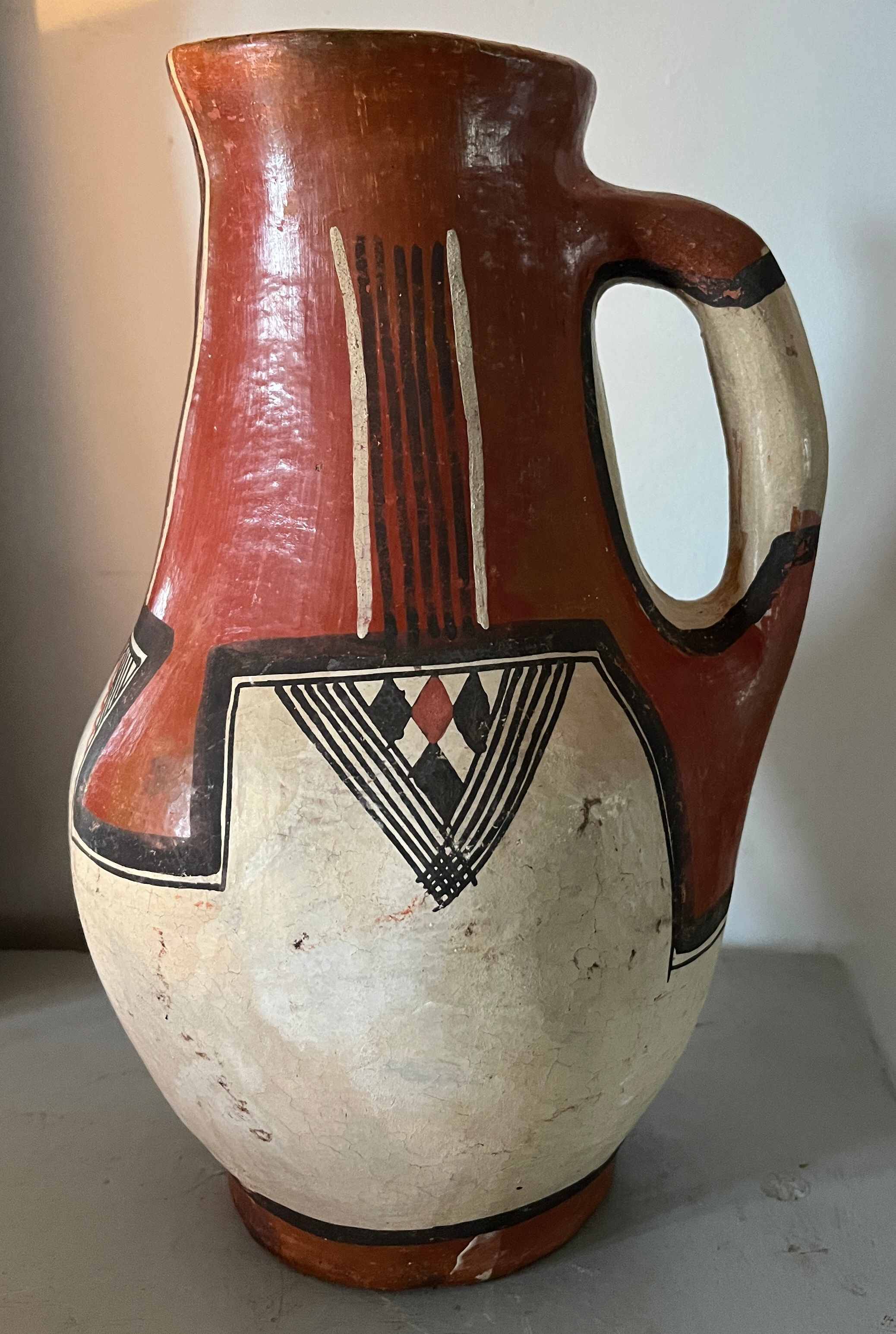 Iddeqi Kabyle pottery pitcher, Berber. Popular art Kabylie Algeria