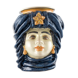 Woman's blue turban vase