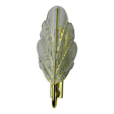 Frosted leaf wall lamp, murano glass, italy, 1970
