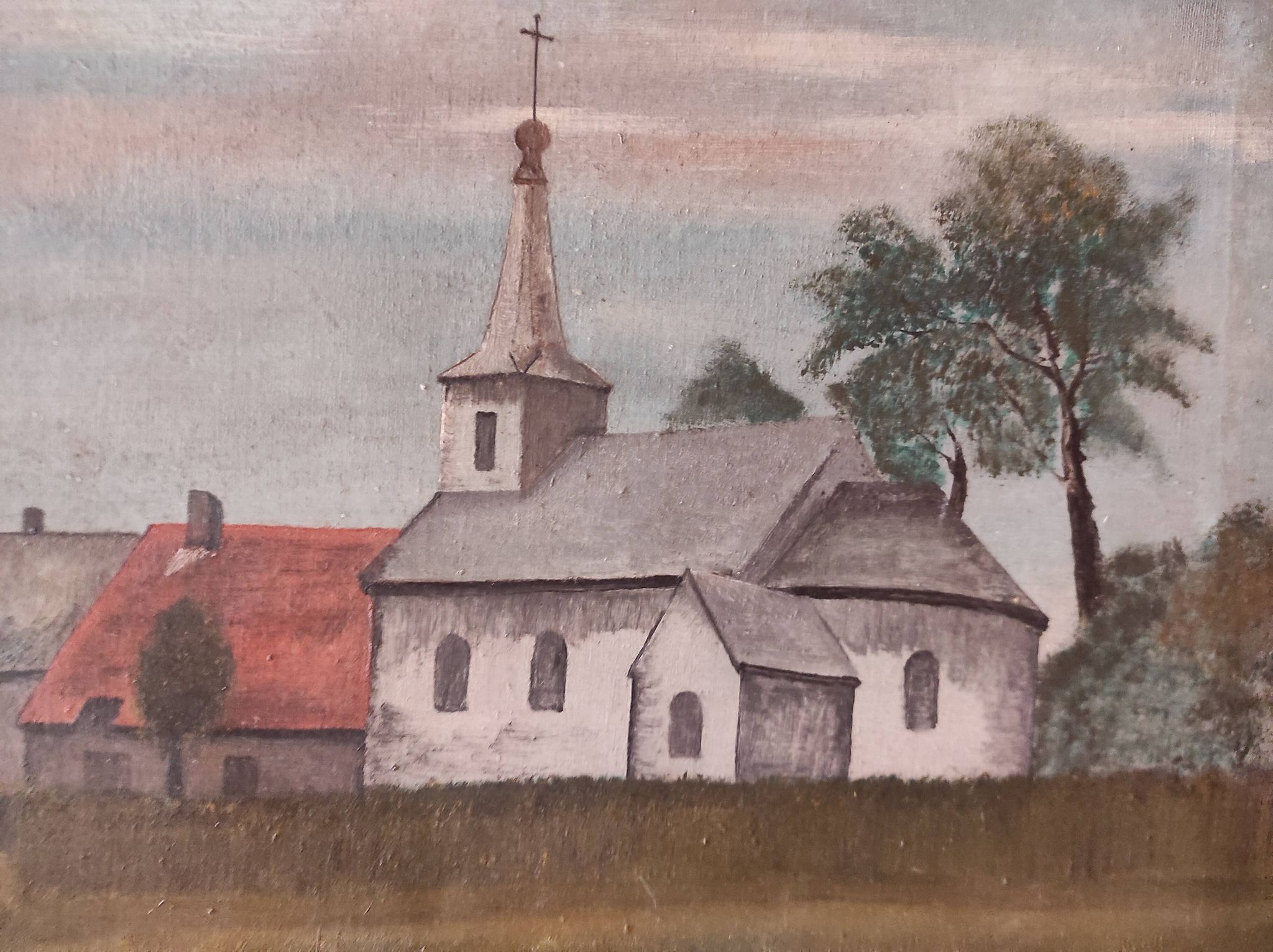 Peinture à l'huile vintage française