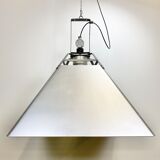 Silver industrial ceiling lamp, 1970s