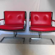 Paire de fauteuil en cuir de Raphael Raffel des années 70