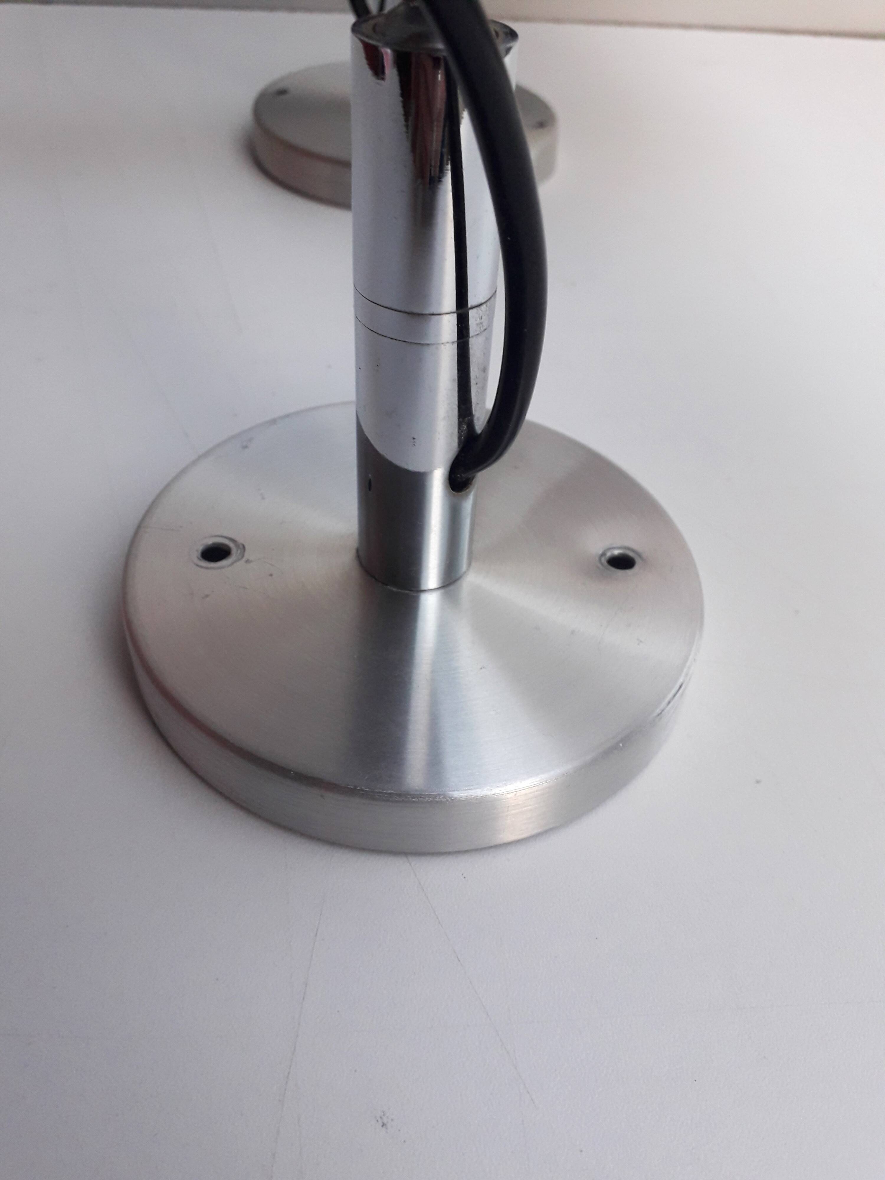 Pair of vintage wall lights - Brushed aluminum spotlight - 1970