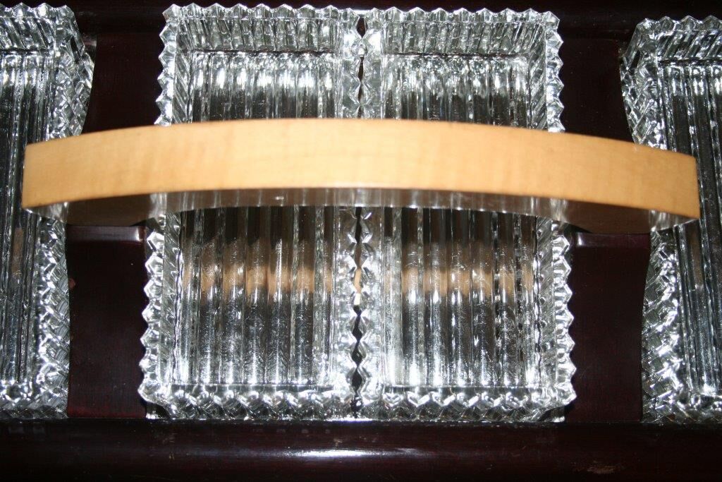 Plteau wood and mirror with 4 compartments glass Deco