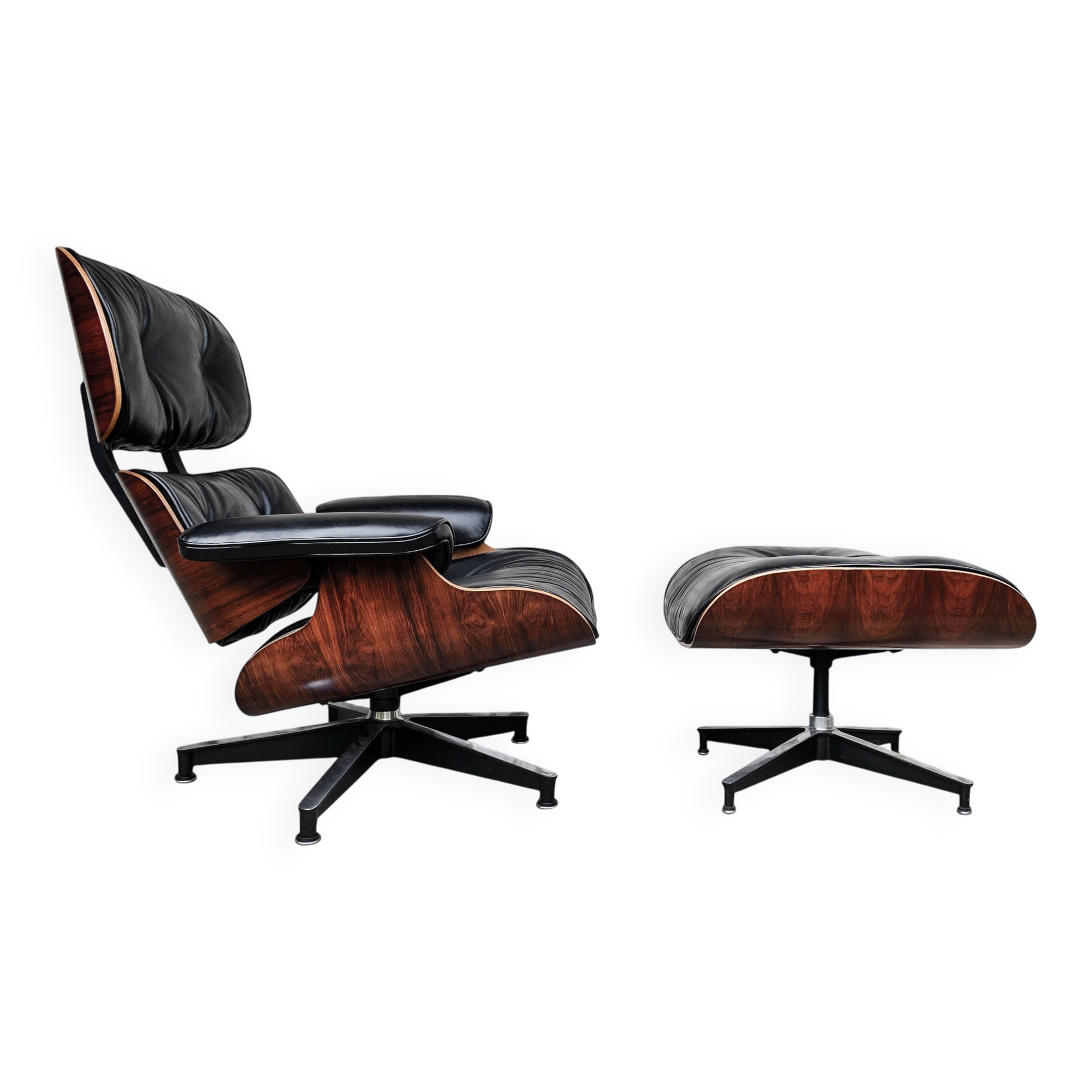 Fauteuil Lounge Herman Miller Charles & Ray Eames 1976 Palissandre Nv Cuir