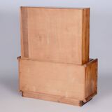 Restored Art Deco Walnut Bookcase, Revived Polish, Czech, 1930s