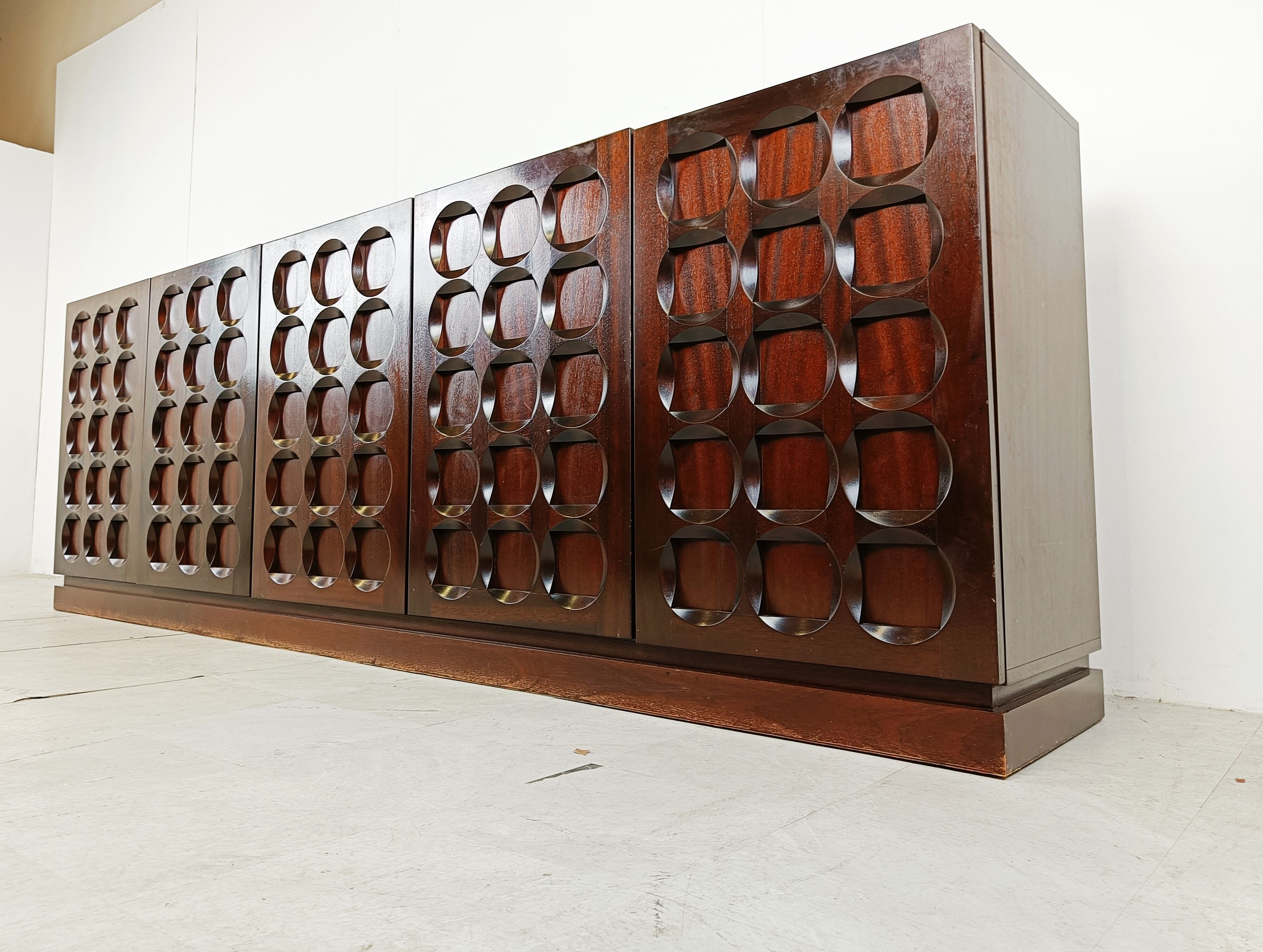 Graphical brutalist credenza, 1970s