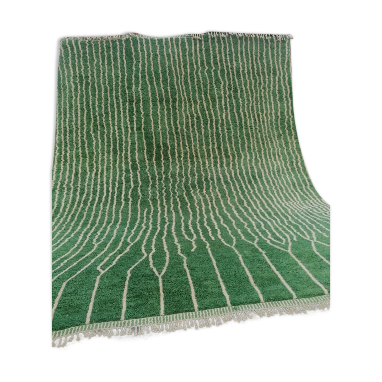 Authentic Green Berber Carpet Handmade 300x365