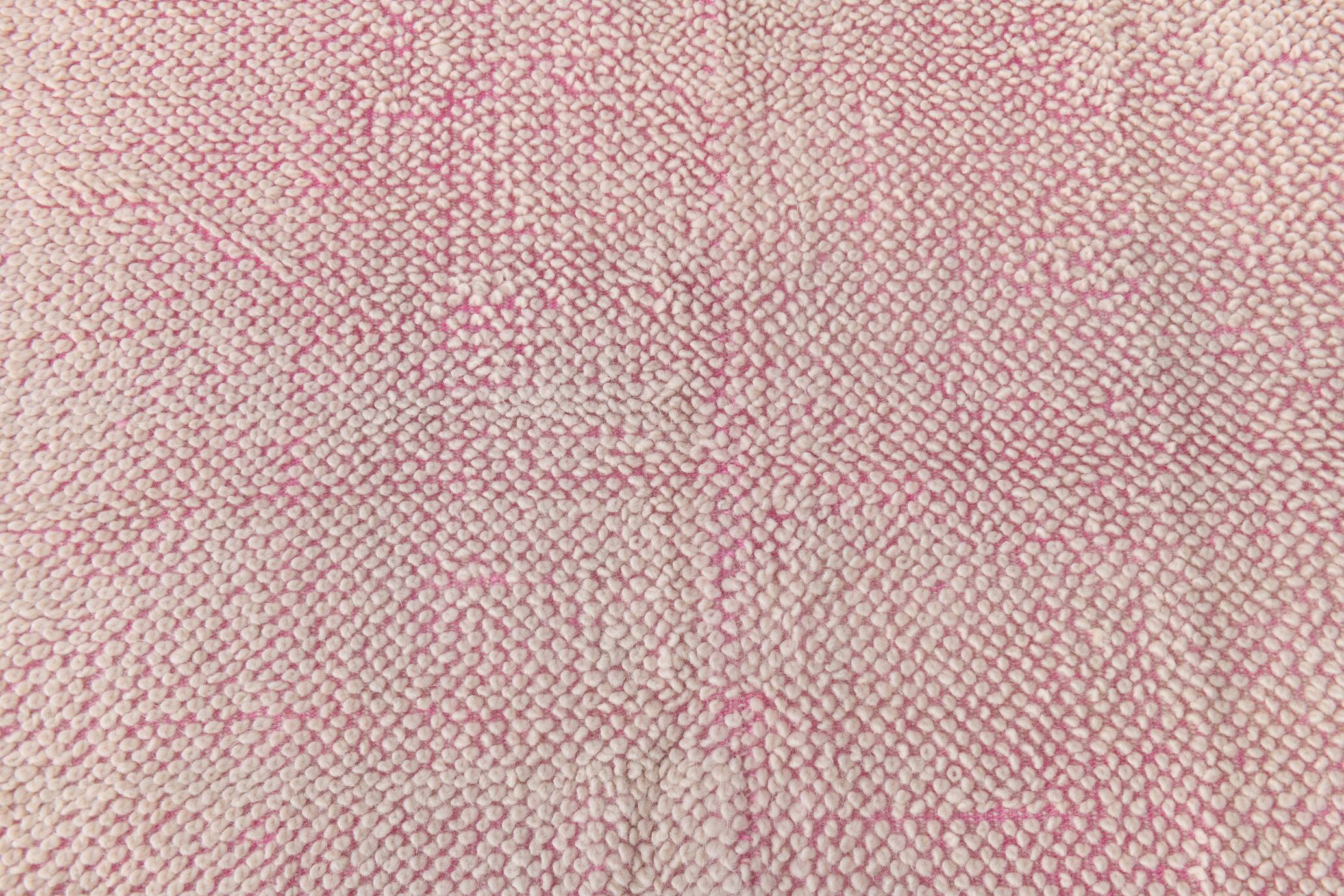 4x7 Shades Of Pink & Beige Handmade Wool Vintage Rug, 129x220Cm SK 34944