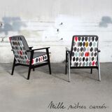 Chair completely renovated vintage (wood, fabric, trim).