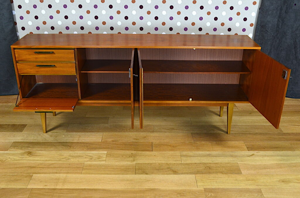 Scandinavian design row Walnut vintage 1960