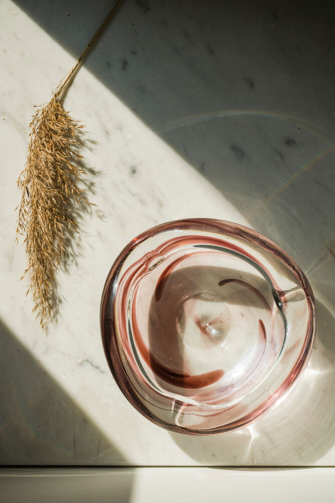 Max Verboeket glass ashtray for Maastricht Kirstalunie Netherlands signed