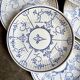 6 Boch La Louvière blue glazed earthenware bread plates, "Copenhagen" service - 1920s-30s