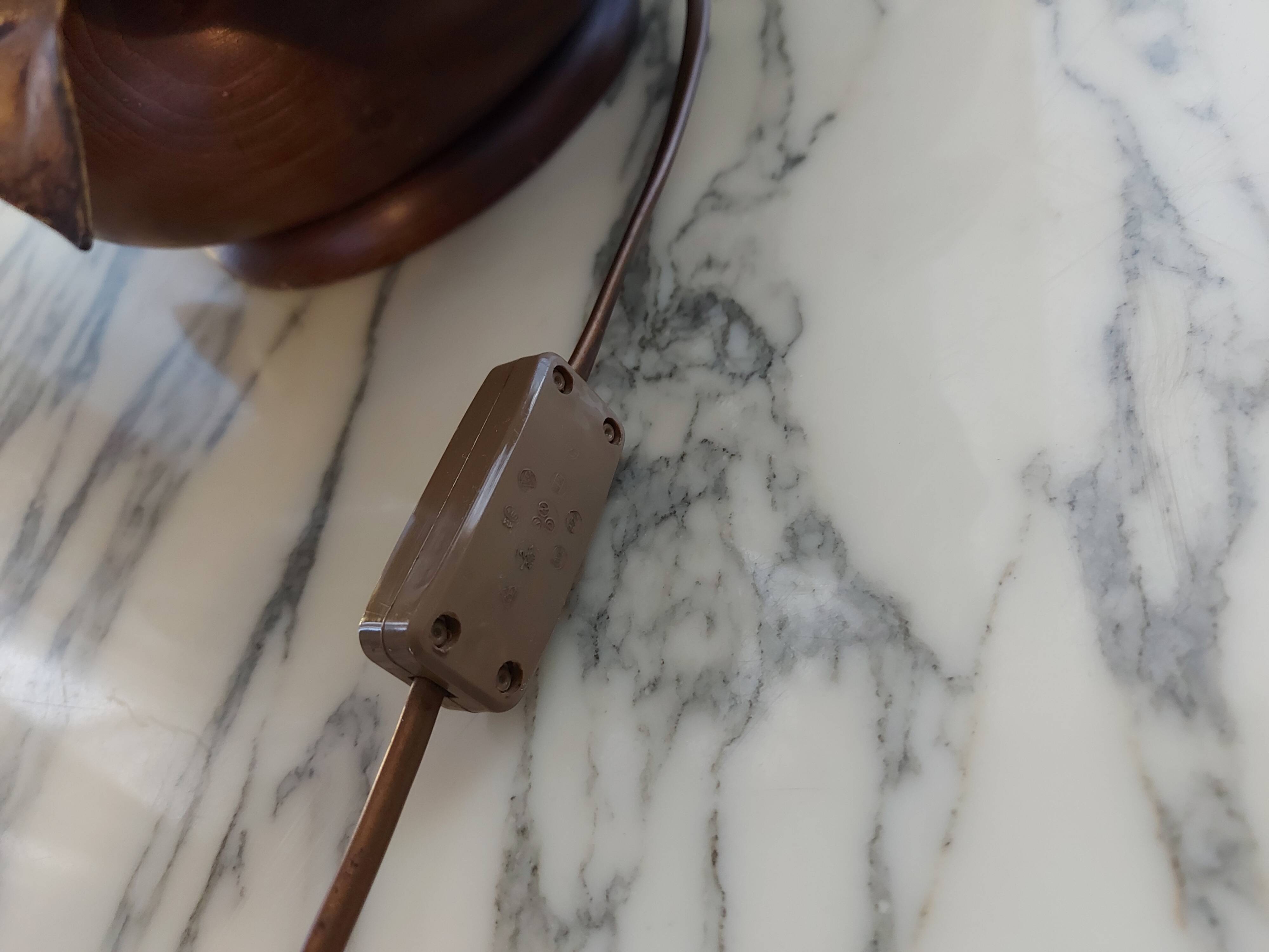 Large lamp, bouquet of vintage anemone flowers, gold metal, Hans Kogl