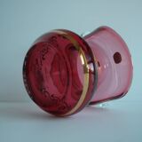 Crystal, gilded basket, Bohemia Crystal, Czechoslovakia, 1960's.