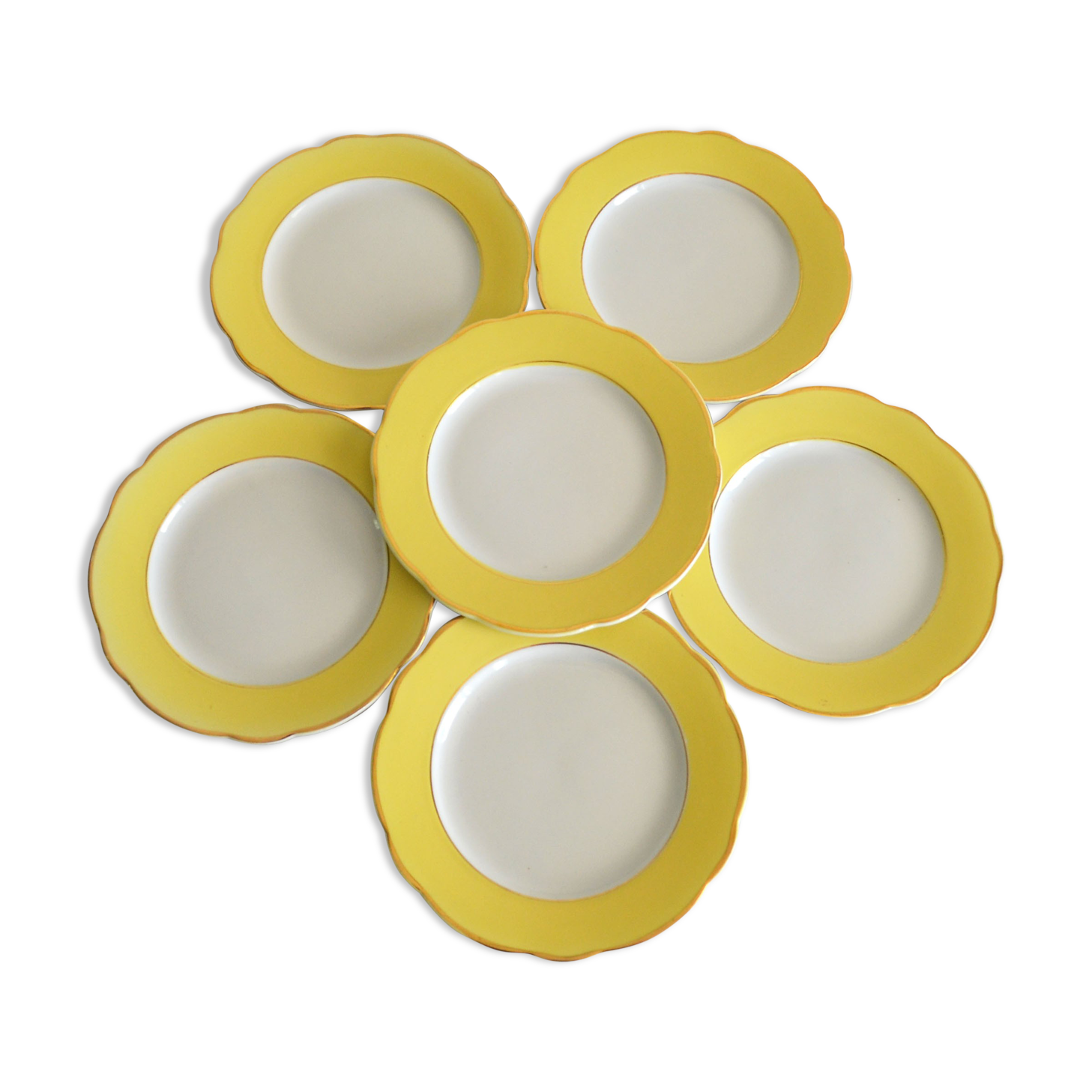 6 dessert plates lunéville model daffodil
