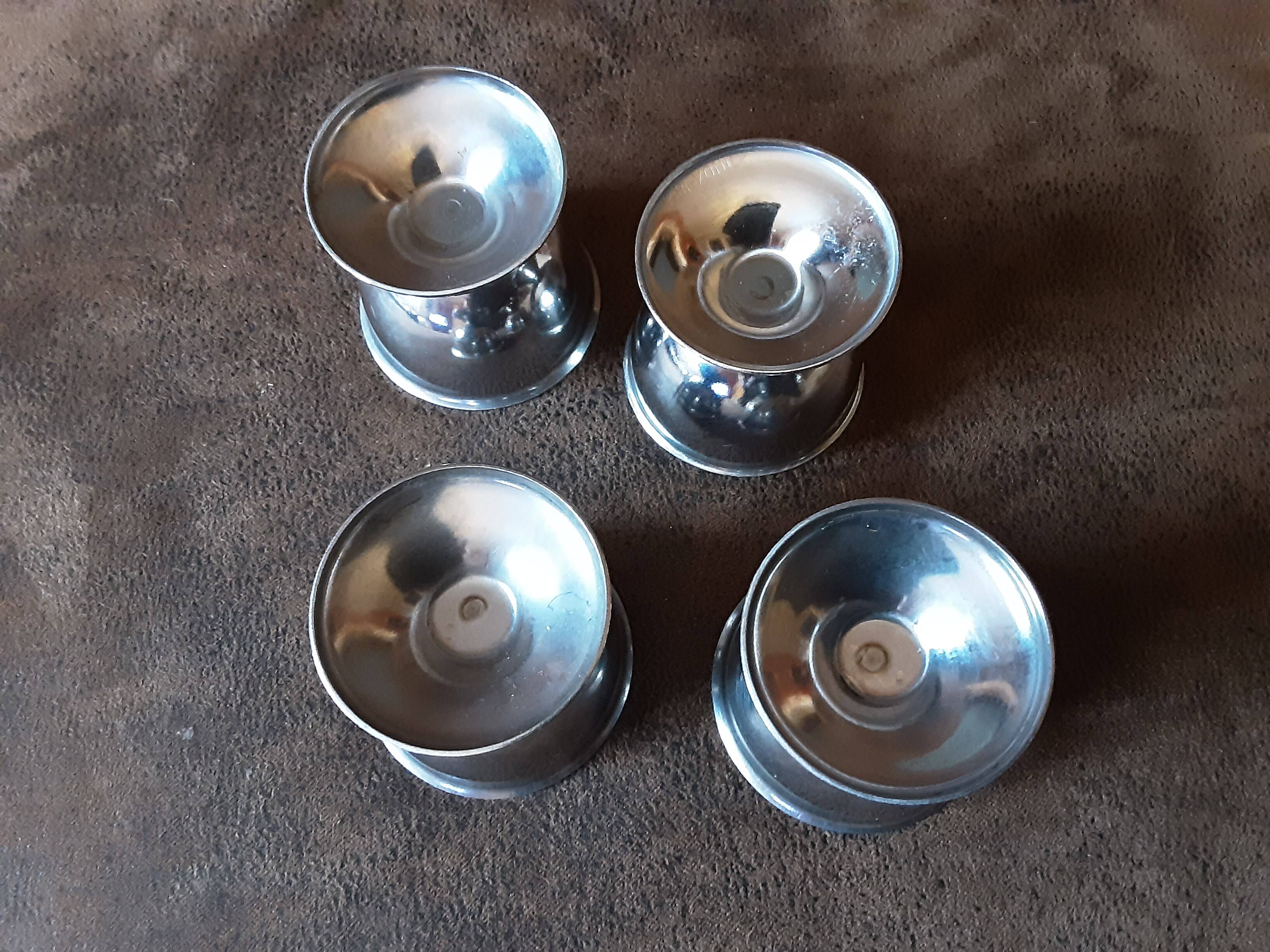 Set of 4 metal egg cups