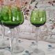 Lot de 9 verres à vin Saint-Louis non estampillés buvant vert Chartreuse