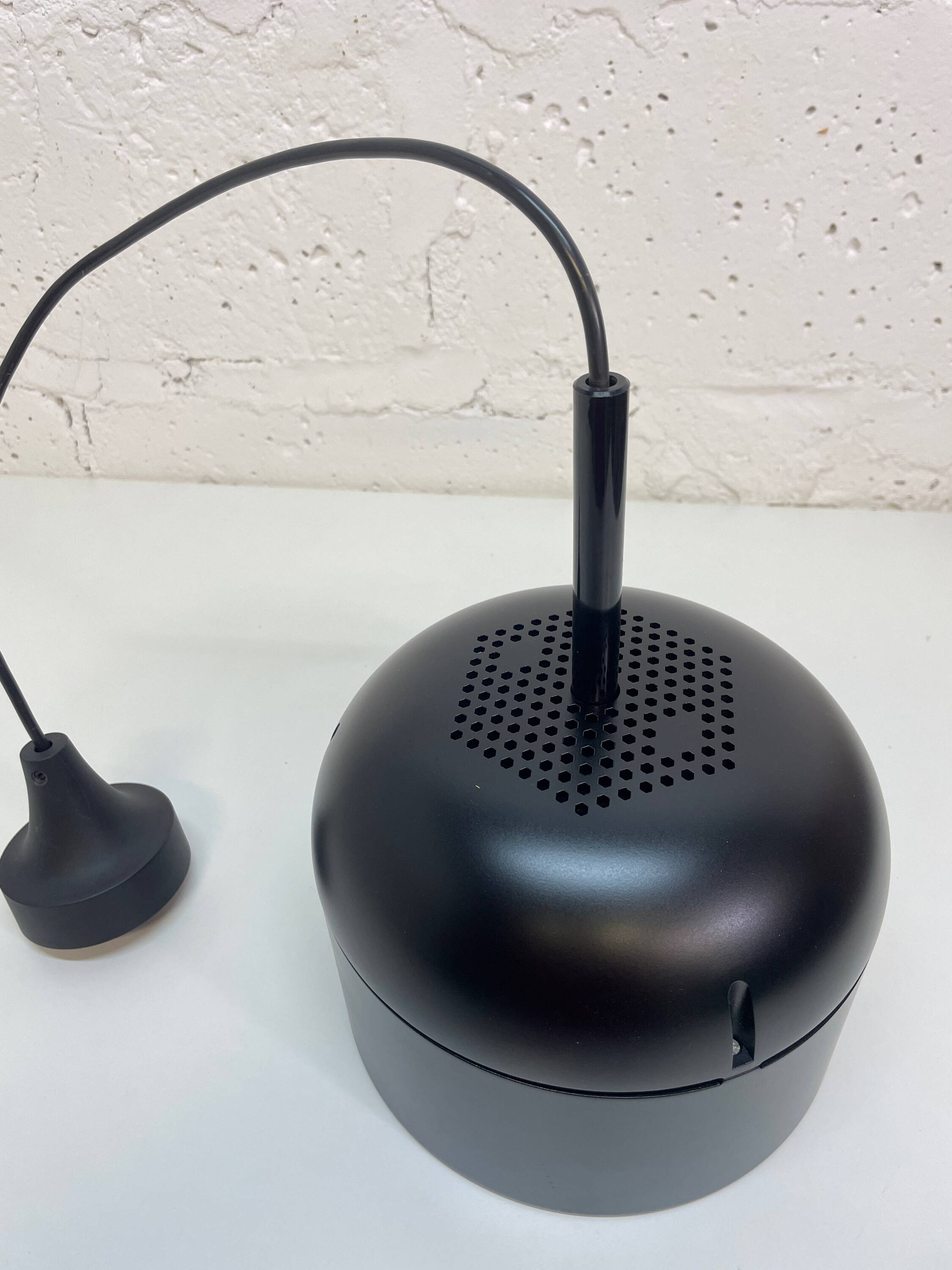 Black pendant lamp designed by Arnold Berges for Staff Leuchten, 1970.