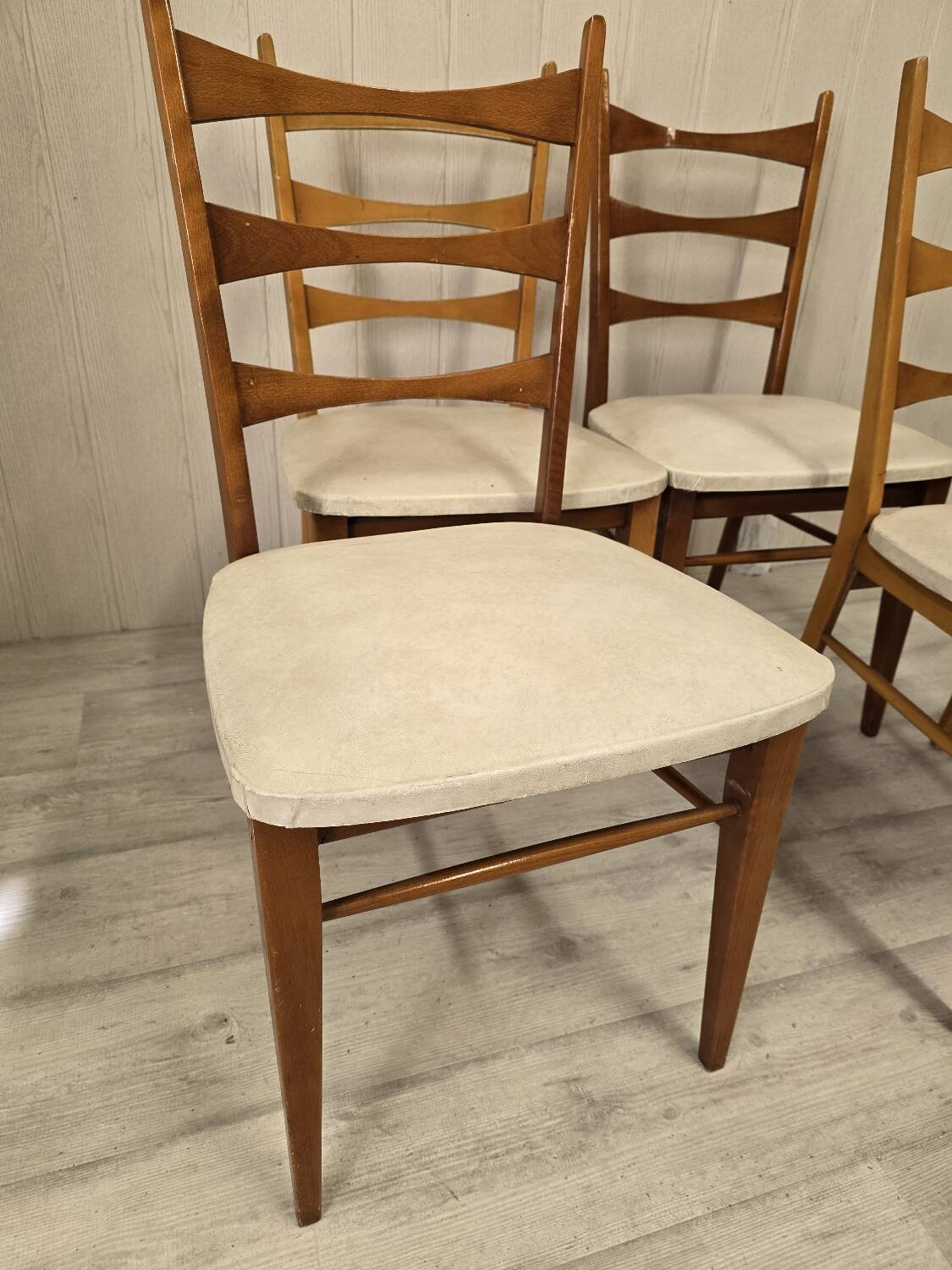 4 beech chairs, 1960s