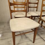 4 beech chairs, 1960s