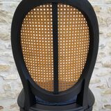 Chair wood medallion canned back