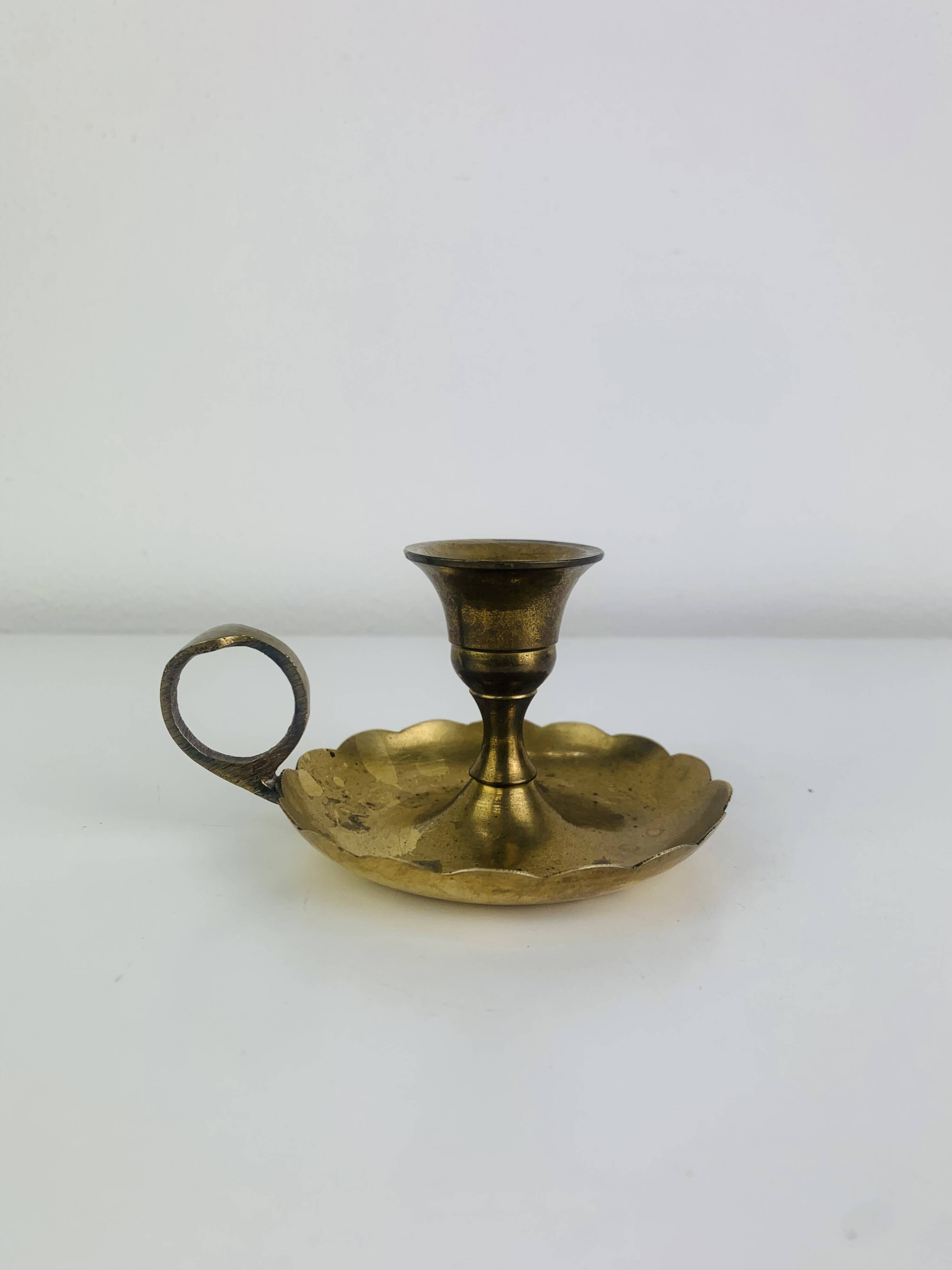 Vintage gold-plated brass candlestick