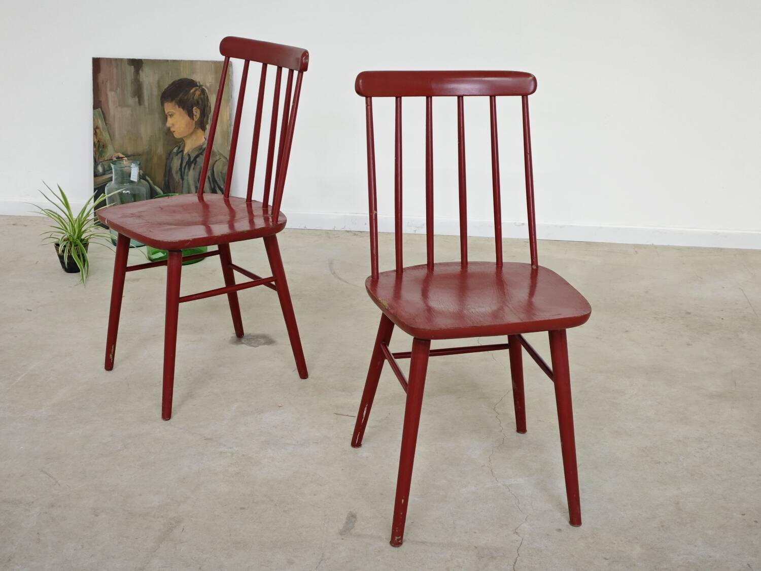 Pair of Scandinavian style Stol Kamnik chairs, ex Yugoslavia