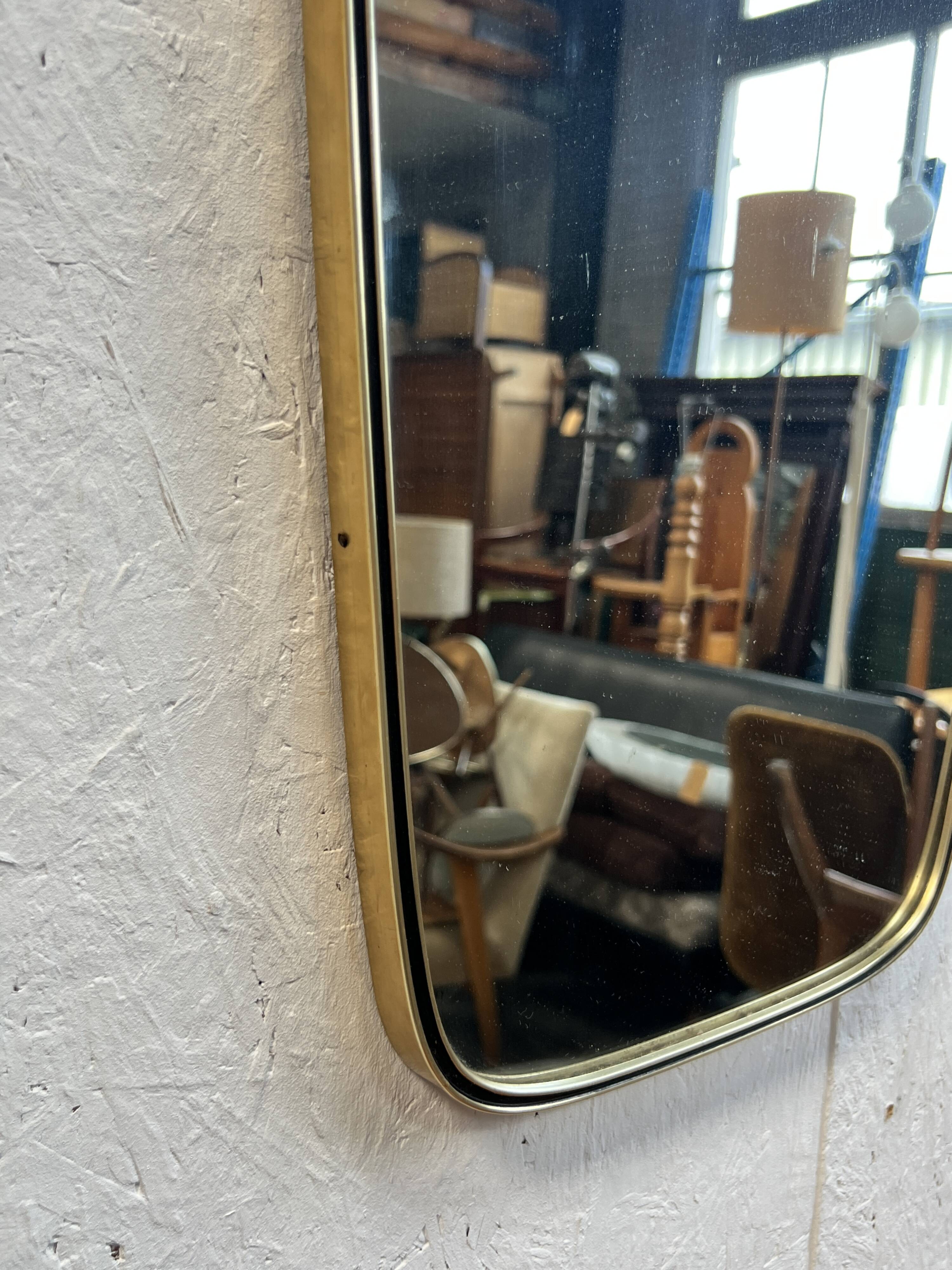 Vintage Mirror With Brass Gold Frame
