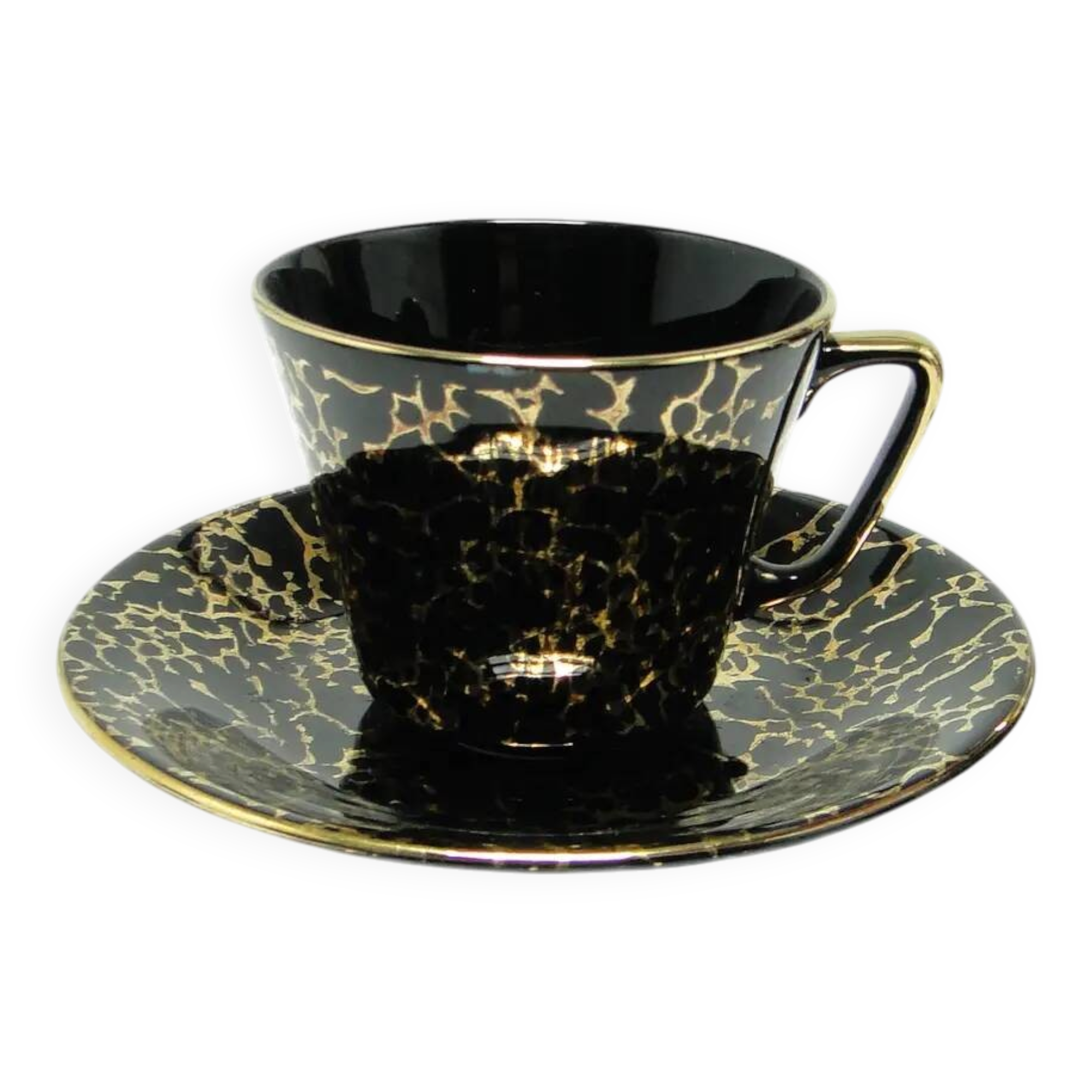 Ensemble tasse et soucoupe Ira, moderne du milieu du siècle, porcelaine, Chodzież, Pologne, années 1970.