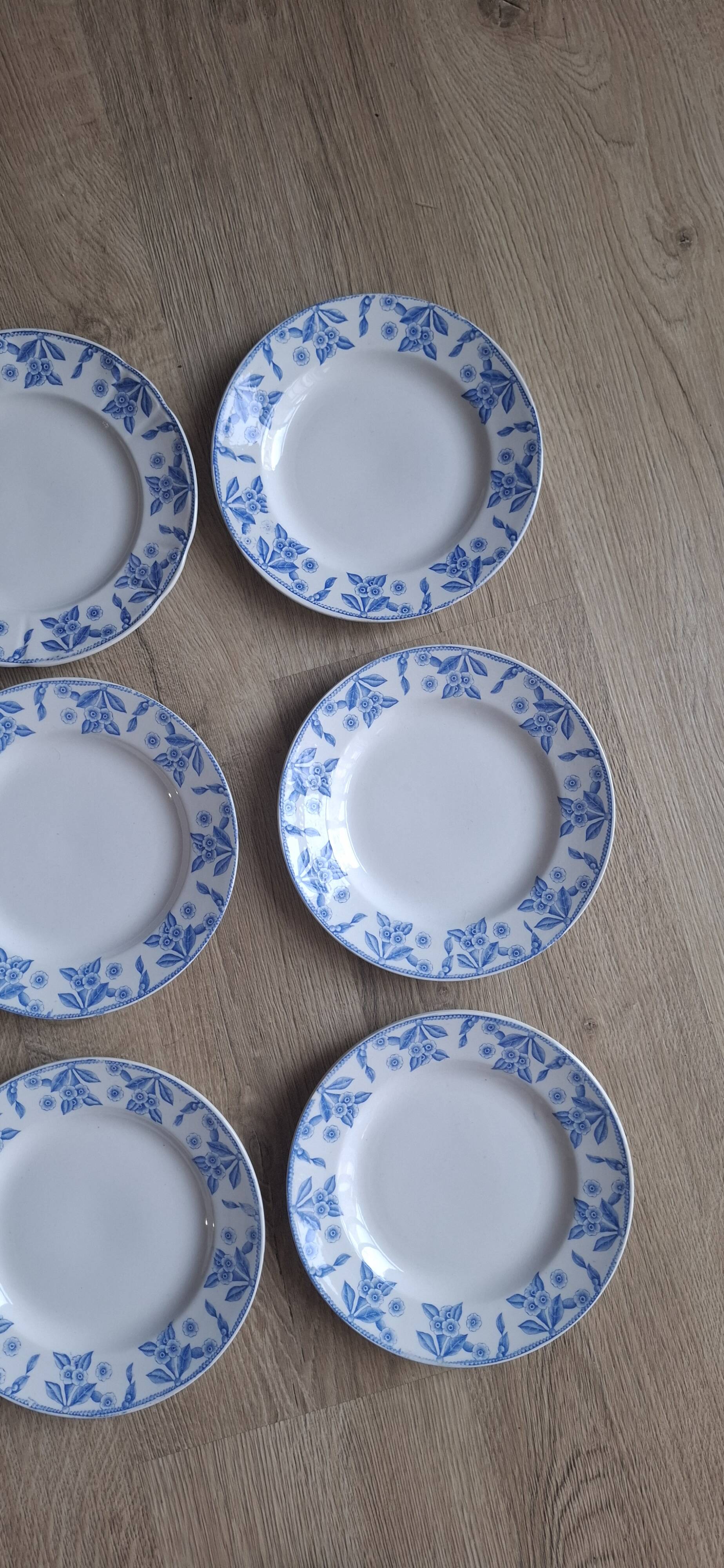 Set of 9 Dux Boch blue dessert plates, 1960