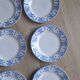 9 assiettes à dessert Dux Boch bleues, 1960