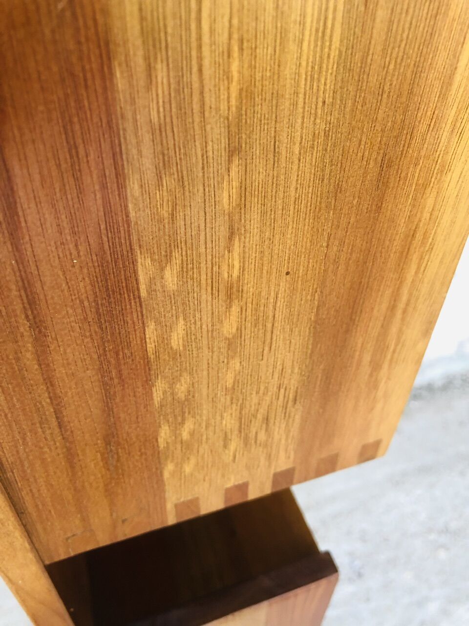 Vintage straight wall shelf, Scandinavian teak style, Circa 70's