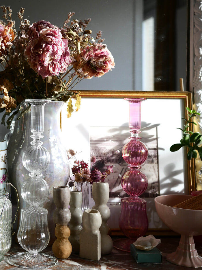 Handcrafted candle holder recycled glass, marly