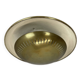 Unique Round Brass Wall Light in Gino Sarfatti Style, Italy 1950s