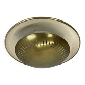 Unique Round Brass Wall Light in Gino Sarfatti Style, Italy 1950s