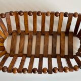 Vintage turned wooden table basket