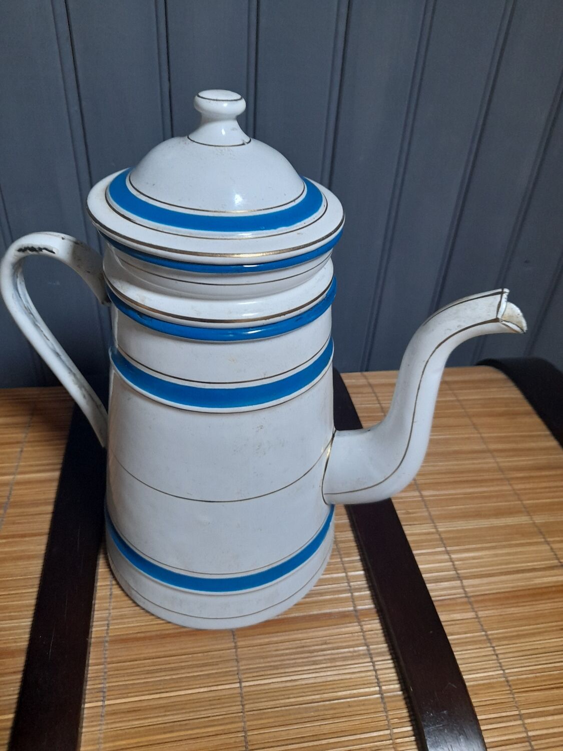 Old enameled coffee pot