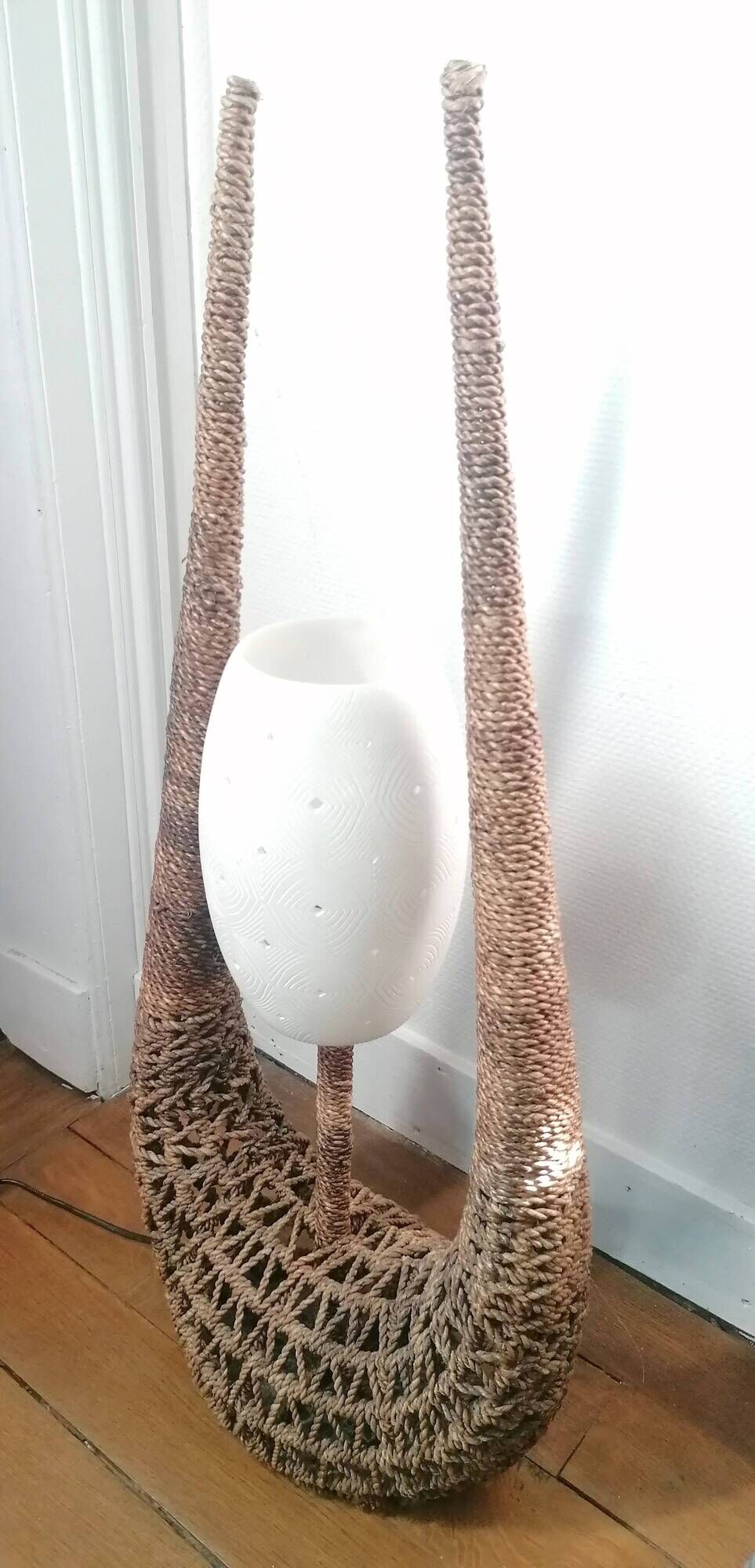 Lamp made of rope and resin - Bohemian, nautical, natural, ethnic.