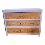 Ancienne commode en bois peint et pitchpin