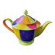 Polychrome porcelain teapot hand-painted.